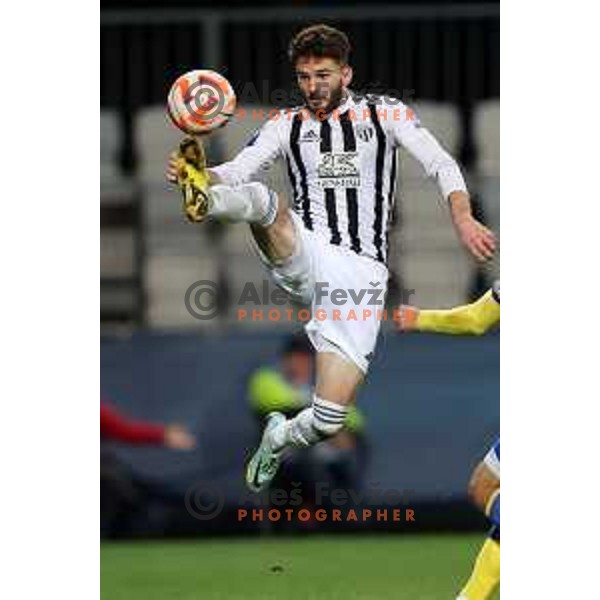 Dardan Shabanhaxhaj in action during Prva Liga Telemach 2022-2023 football match between Koper and Mura at Bonifika Arena in Koper, Slovenia on November 30, 2022