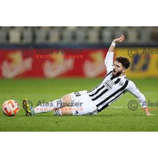 Dardan Shabanhaxhaj in action during Prva Liga Telemach 2022-2023 football match between Koper and Mura at Bonifika Arena in Koper, Slovenia on November 30, 2022