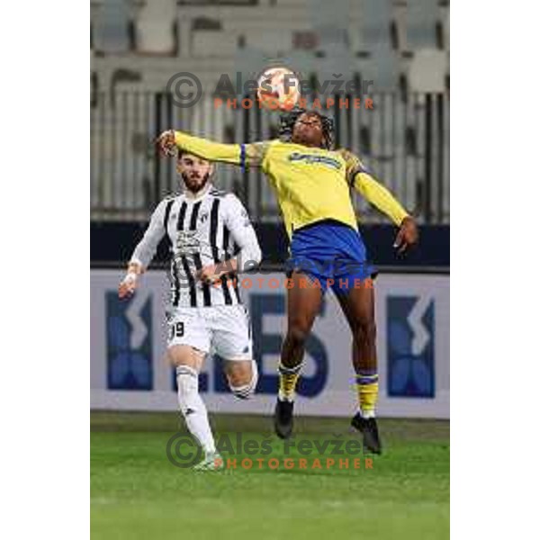 Bede Osuji in action during Prva Liga Telemach 2022-2023 football match between Koper and Mura at Bonifika Arena in Koper, Slovenia on November 30, 2022
