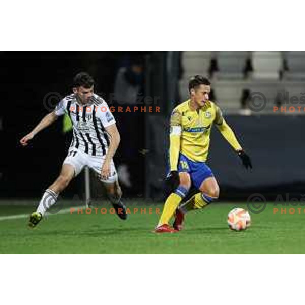 Matej Palcic in action during Prva Liga Telemach 2022-2023 football match between Koper and Mura at Bonifika Arena in Koper, Slovenia on November 30, 2022