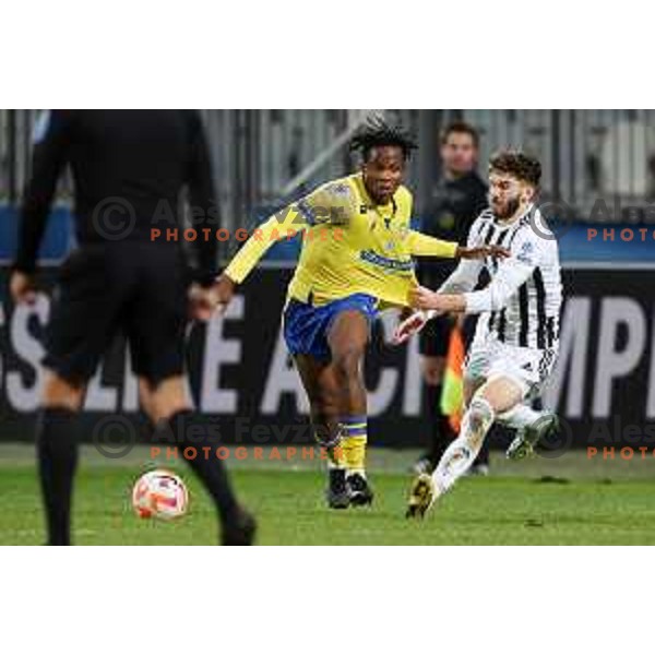 Bede Osuji in action during Prva Liga Telemach 2022-2023 football match between Koper and Mura at Bonifika Arena in Koper, Slovenia on November 30, 2022