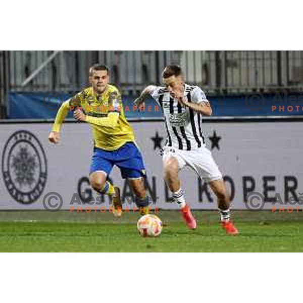 Martin Sroler in action during Prva Liga Telemach 2022-2023 football match between Koper and Mura at Bonifika Arena in Koper, Slovenia on November 30, 2022