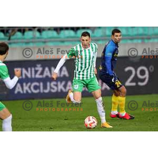 Mario Kvesic in action during Prva Liga Telemach 2022-2023 football match between Olimpija and Celje in SRC Stozice, Ljubljana, Slovenia on December 1, 2022