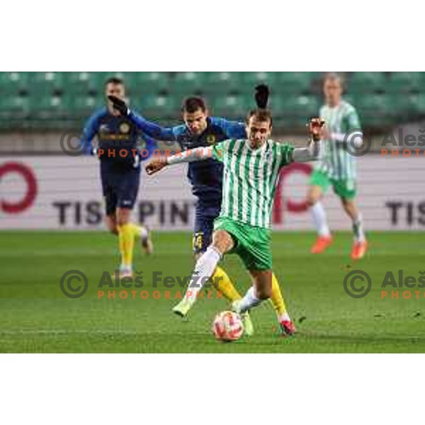 Mustafa Nukic in action during Prva Liga Telemach 2022-2023 football match between Olimpija and Celje in SRC Stozice, Ljubljana, Slovenia on December 1, 2022