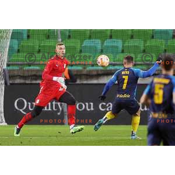 Matevz Vidovsek of Olimpija during Prva Liga Telemach 2022-2023 football match between Olimpija and Celje in SRC Stozice, Ljubljana, Slovenia on December 1, 2022 