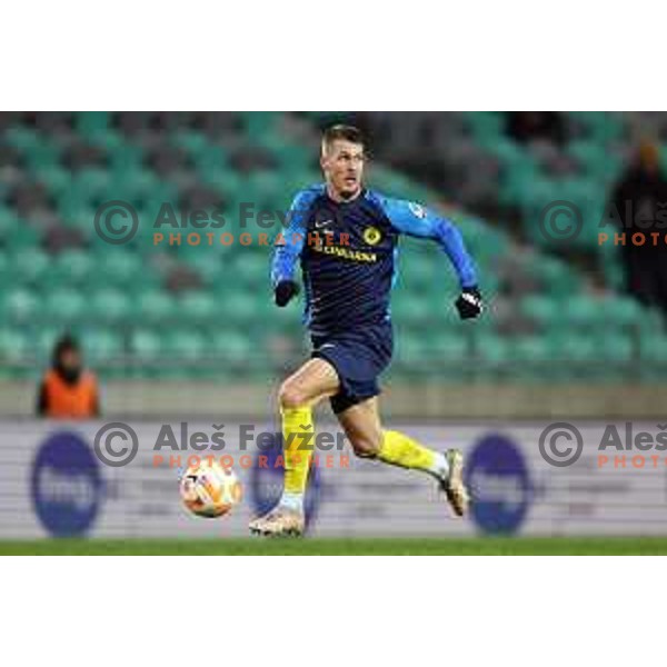 Lovro Bizjak of Celje in action during Prva Liga Telemach 2022-2023 football match between Olimpija and Celje in SRC Stozice, Ljubljana, Slovenia on December 1, 2022