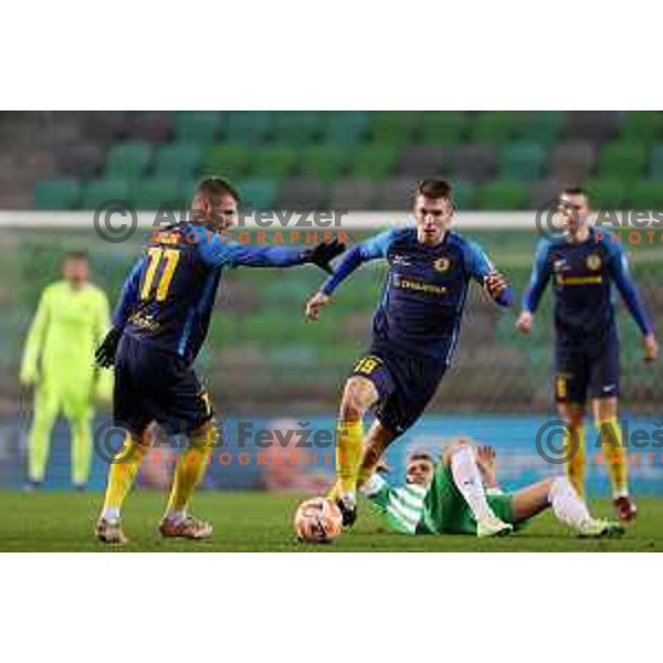 Mark Zabukovnik of Celje in action during Prva Liga Telemach 2022-2023 football match between Olimpija and Celje in SRC Stozice, Ljubljana, Slovenia on December 1, 2022