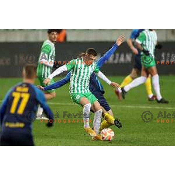 Mario Kvesic in action during Prva Liga Telemach 2022-2023 football match between Olimpija and Celje in SRC Stozice, Ljubljana, Slovenia on December 1, 2022