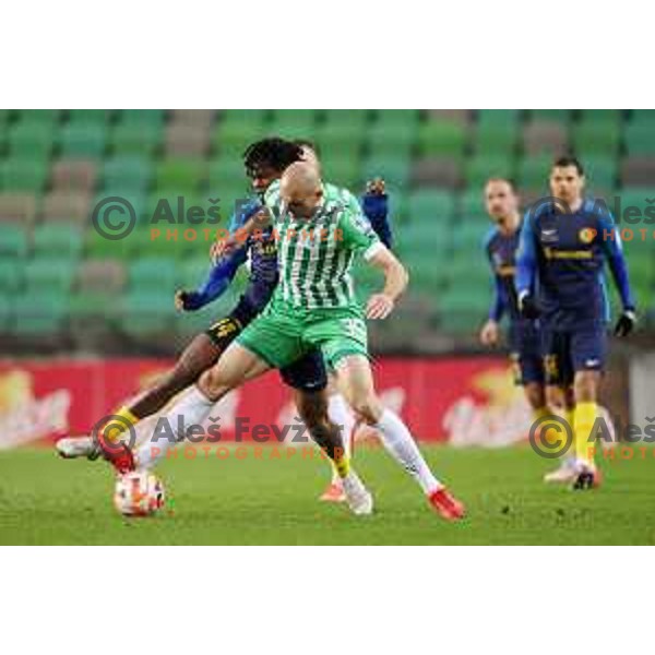 In action during Prva Liga Telemach 2022-2023 football match between Olimpija and Celje in SRC Stozice, Ljubljana, Slovenia on December 1, 2022