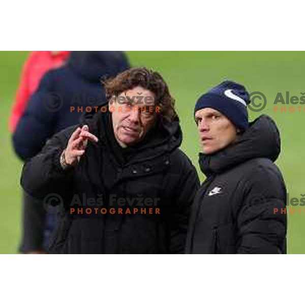 Roman Pylypchuk, head coach of Celje and Darijan Matic during Prva Liga Telemach 2022-2023 football match between Olimpija and Celje in SRC Stozice, Ljubljana, Slovenia on December 1, 2022