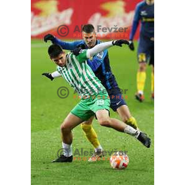 Svit Seslar of Olimpija and Lovro Bizjak during Prva Liga Telemach 2022-2023 football match between Olimpija and Celje in SRC Stozice, Ljubljana, Slovenia on December 1, 2022