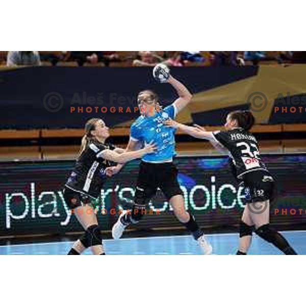 Barbara Lazovic in action during EHF Champions league Women handball match between Krim Mercator (SLO) and Odense (DEN) in Ljubljana, Slovenia on December 4, 2022 