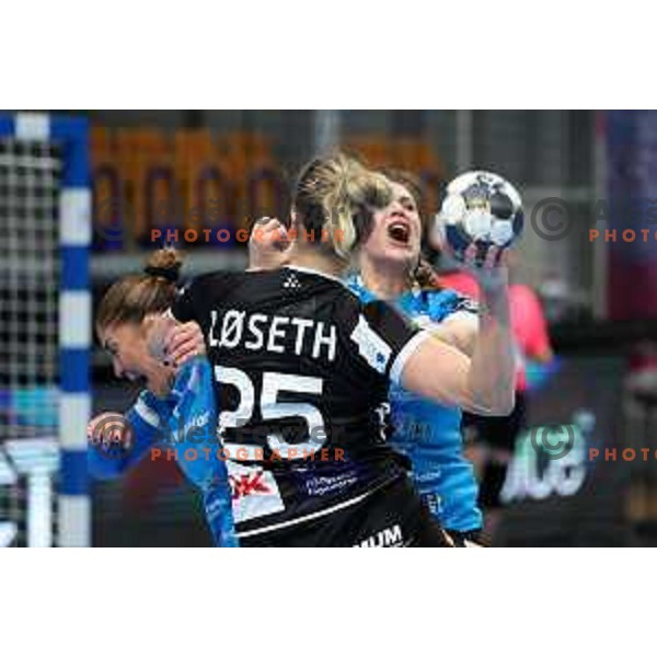 Barbara Lazovic in action during EHF Champions league Women handball match between Krim Mercator (SLO) and Odense (DEN) in Ljubljana, Slovenia on December 4, 2022 