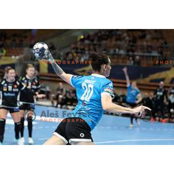 Alja Varagic in action during EHF Champions league Women handball match between Krim Mercator (SLO) and Odense (DEN) in Ljubljana, Slovenia on December 4, 2022 