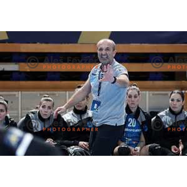 Dragan Adzic in action during EHF Champions league Women handball match between Krim Mercator (SLO) and Odense (DEN) in Ljubljana, Slovenia on December 4, 2022 