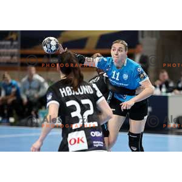 Daria Dmitrieva in action during EHF Champions league Women handball match between Krim Mercator (SLO) and Odense (DEN) in Ljubljana, Slovenia on December 4, 2022 