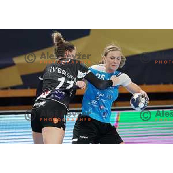 Barbara Lazovic in action during EHF Champions league Women handball match between Krim Mercator (SLO) and Odense (DEN) in Ljubljana, Slovenia on December 4, 2022 