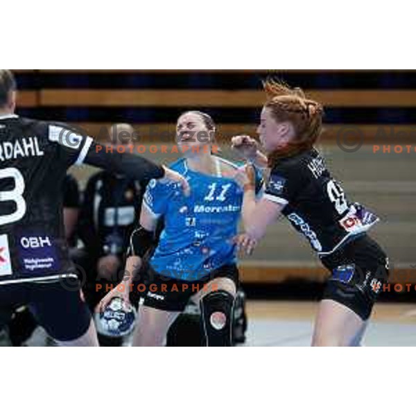 Daria Dmitrieva in action during EHF Champions league Women handball match between Krim Mercator (SLO) and Odense (DEN) in Ljubljana, Slovenia on December 4, 2022 