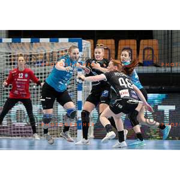 in action during EHF Champions league Women handball match between Krim Mercator (SLO) and Odense (DEN) in Ljubljana, Slovenia on December 4, 2022 