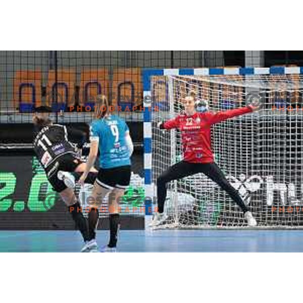 Barbara Arenhart in action during EHF Champions league Women handball match between Krim Mercator (SLO) and Odense (DEN) in Ljubljana, Slovenia on December 4, 2022 