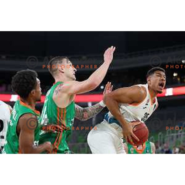 in action during 7days EuroCup 2022-2023 regular season match between Cedevita Olimpija (SLO) and Ratiopharm Ulm (GER) in Stozice Arena, Ljubljana, Slovenia on December 6, 2022