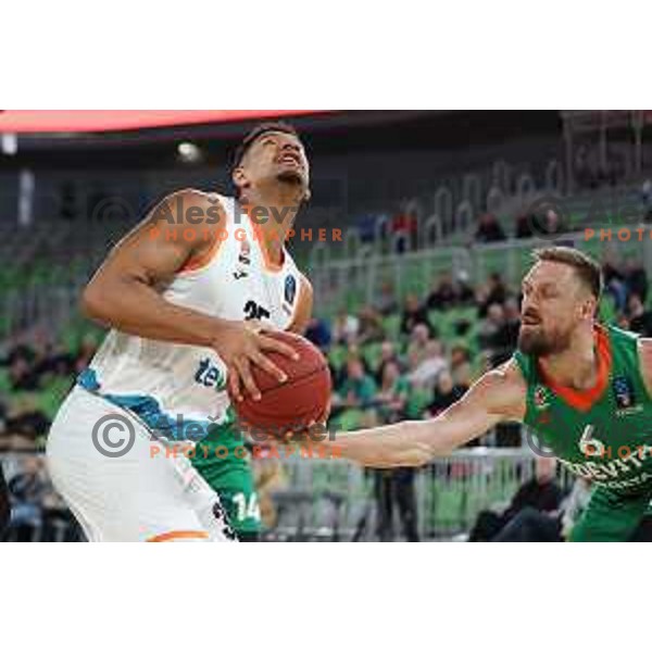 in action during 7days EuroCup 2022-2023 regular season match between Cedevita Olimpija (SLO) and Ratiopharm Ulm (GER) in Stozice Arena, Ljubljana, Slovenia on December 6, 2022