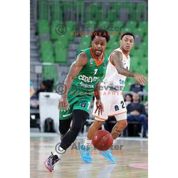 in action during 7days EuroCup 2022-2023 regular season match between Cedevita Olimpija (SLO) and Ratiopharm Ulm (GER) in Stozice Arena, Ljubljana, Slovenia on December 6, 2022