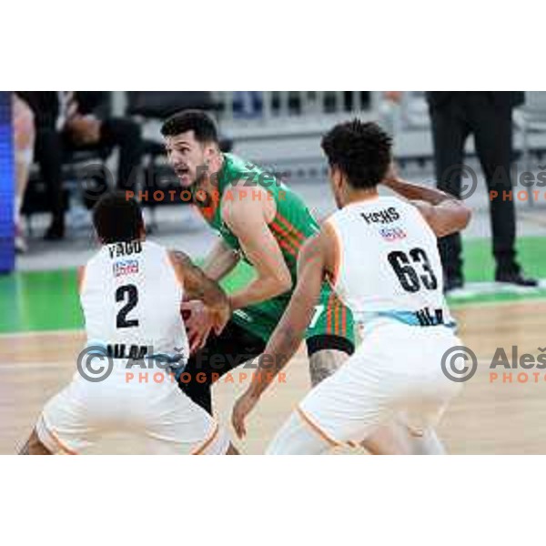 in action during 7days EuroCup 2022-2023 regular season match between Cedevita Olimpija (SLO) and Ratiopharm Ulm (GER) in Stozice Arena, Ljubljana, Slovenia on December 6, 2022