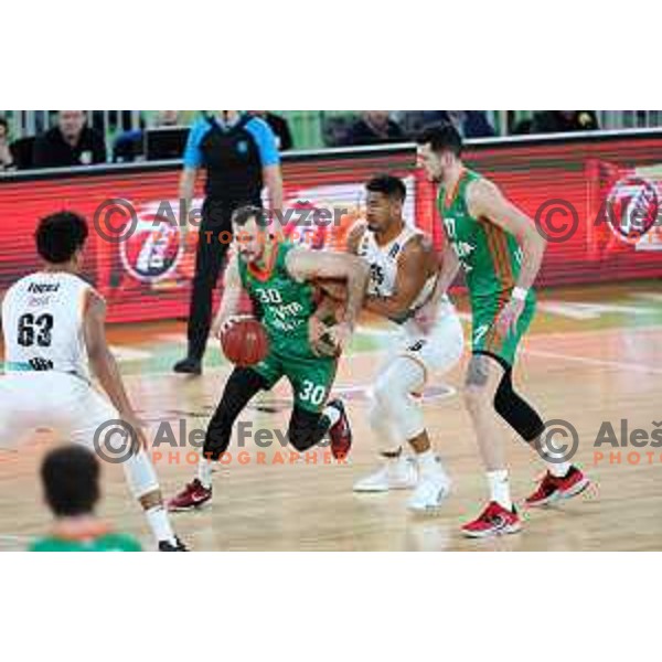 in action during 7days EuroCup 2022-2023 regular season match between Cedevita Olimpija (SLO) and Ratiopharm Ulm (GER) in Stozice Arena, Ljubljana, Slovenia on December 6, 2022