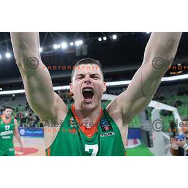 Amar Alibegovic in action during 7days EuroCup 2022-2023 regular season match between Cedevita Olimpija (SLO) and Ratiopharm Ulm (GER) in Stozice Arena, Ljubljana, Slovenia on December 6, 2022