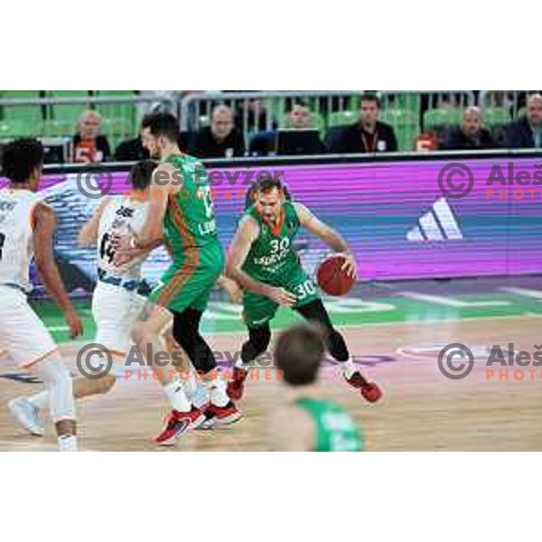 in action during 7days EuroCup 2022-2023 regular season match between Cedevita Olimpija (SLO) and Ratiopharm Ulm (GER) in Stozice Arena, Ljubljana, Slovenia on December 6, 2022