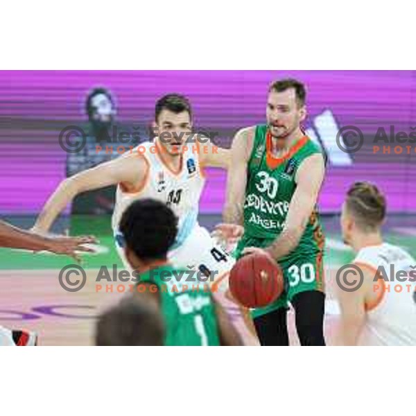 in action during 7days EuroCup 2022-2023 regular season match between Cedevita Olimpija (SLO) and Ratiopharm Ulm (GER) in Stozice Arena, Ljubljana, Slovenia on December 6, 2022