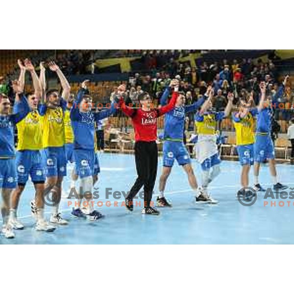 in action during EHF Champions League handball match between Celje Pivovarna Lasko and Elverum handball in Zlatorog Arena, Celje, Slovenia on December 7, 2022