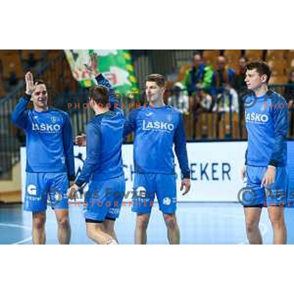 in action during EHF Champions League handball match between Celje Pivovarna Lasko and Elverum handball in Zlatorog Arena, Celje, Slovenia on December 7, 2022