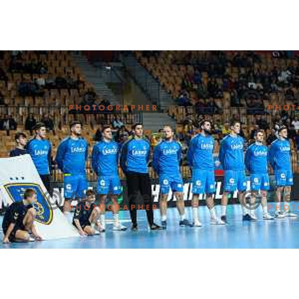 in action during EHF Champions League handball match between Celje Pivovarna Lasko and Elverum handball in Zlatorog Arena, Celje, Slovenia on December 7, 2022