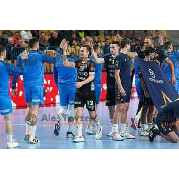 in action during EHF Champions League handball match between Celje Pivovarna Lasko and Elverum handball in Zlatorog Arena, Celje, Slovenia on December 7, 2022