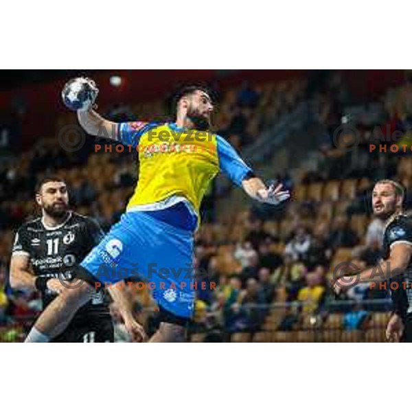in action during EHF Champions League handball match between Celje Pivovarna Lasko and Elverum handball in Zlatorog Arena, Celje, Slovenia on December 7, 2022