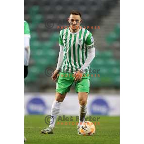 Timi Max Elsnik in action during Prva Liga Telemach 2022-2023 football match between Olimpija and Mura in SRC Stozice, Ljubljana, Slovenia on December 8, 2022