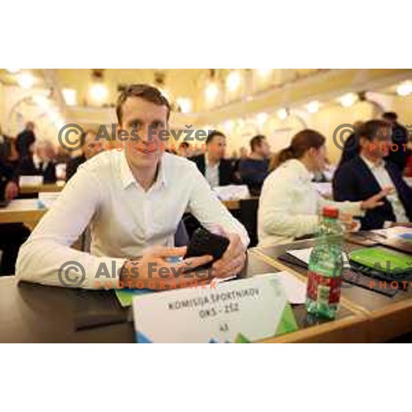 David Miklavcic at General Assembly of OKS-ZSZ in hotel Union, Ljubljana, Slovenia on December 16, 2022 
