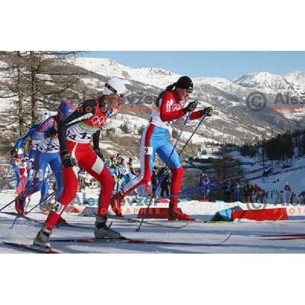  Petra Majdic of Slovenia competes at Cross-country Women\'s 15km Pursuit (7.5km+7.5km) during Torino 2006 Winter Olympic Games in Pragelato Plan, Italy on February 12, 2006