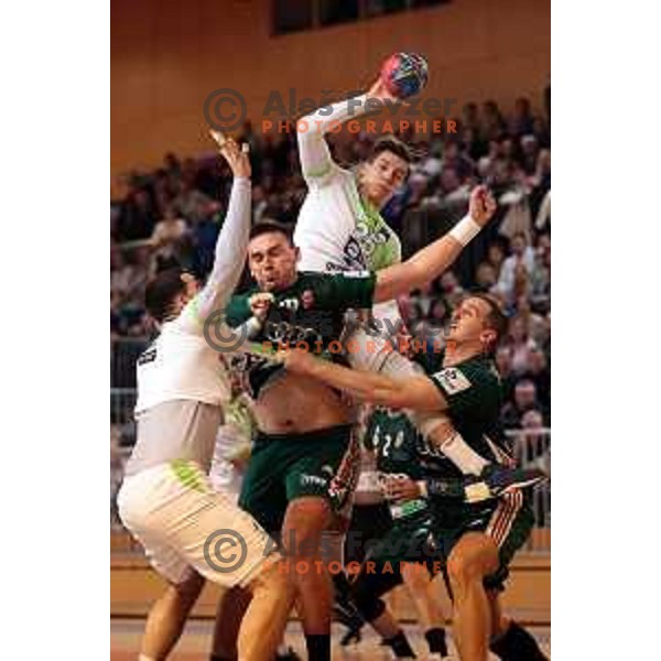 Action during friendly handball match between Slovenia and Hungary in Ljutomer, Slovenia on January 5, 2023