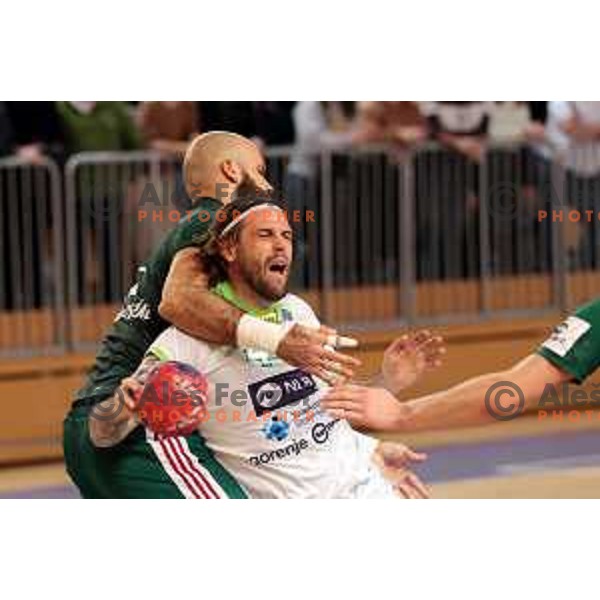 Action during friendly handball match between Slovenia and Hungary in Ljutomer, Slovenia on January 5, 2023