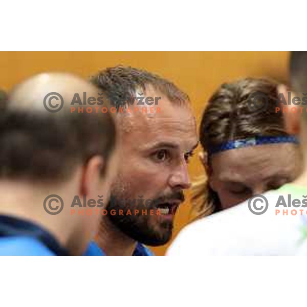 Uros Zorman, head coach of Slovenia during a friendly handball match between Slovenia and Hungary in Ljutomer, Slovenia on January 5, 2023 