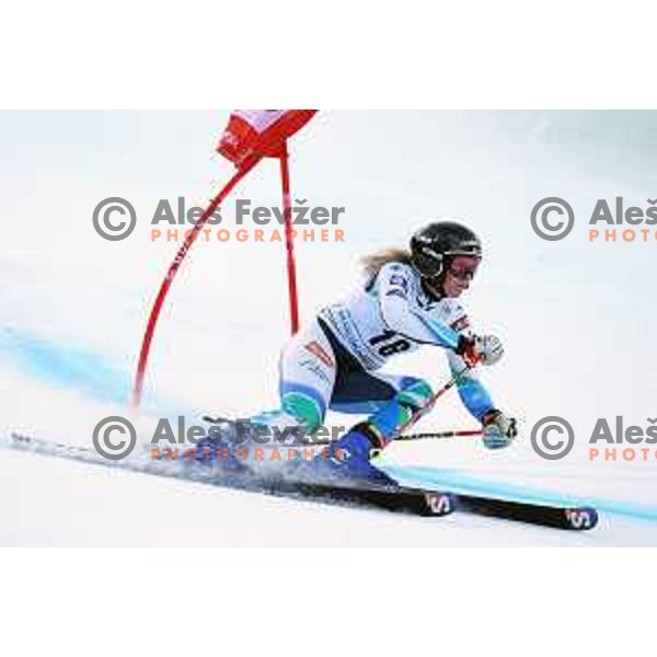 Ana Bucik in action at AUDI FIS Ski World Cup Giant Slalom for 59.Golden Fox Zlata Lisica in Kranjska Gora, Slovenia on January 8, 2023