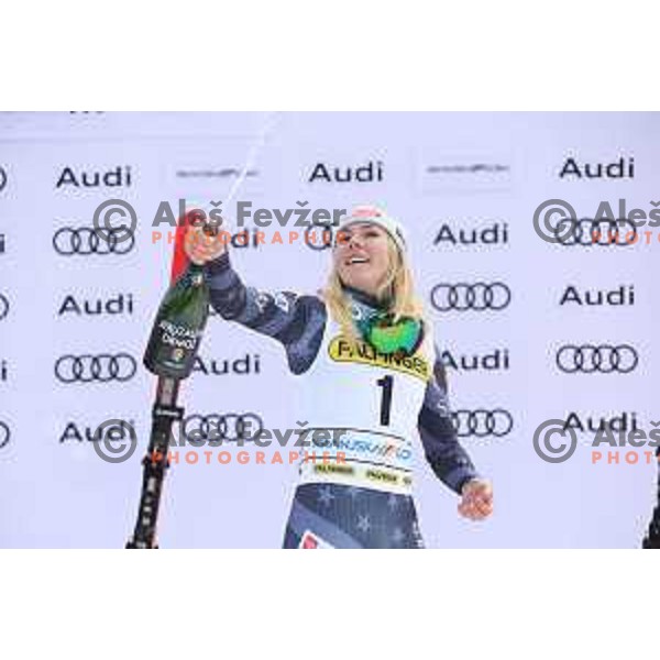 Mikaela Shiffrin (USA), winner of AUDI FIS Ski World Cup Giant Slalom for 59.Golden Fox Zlata Lisica in Kranjska Gora, Slovenia on January 8, 2023