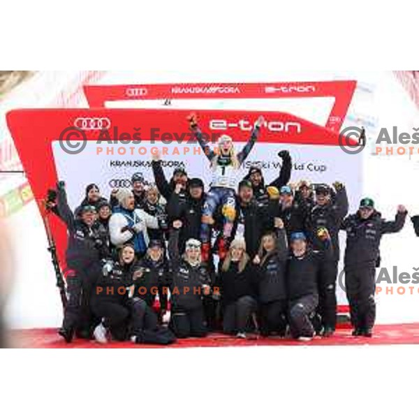 Mikaela Shiffrin (USA), winner of AUDI FIS Ski World Cup Giant Slalom for 59.Golden Fox Zlata Lisica in Kranjska Gora, Slovenia on January 8, 2023