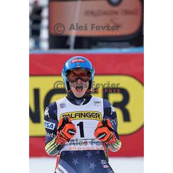 Mikaela Shiffrin (USA), winner of AUDI FIS Ski World Cup Giant Slalom for 59.Golden Fox Zlata Lisica in Kranjska Gora, Slovenia on January 8, 2023