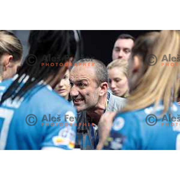 In action during EHF Women’s Champions league match between Krim Mercator (SLO) and BBM Bietigheim (GER) in Ljubljana, Slovenia on January 8, 2023 