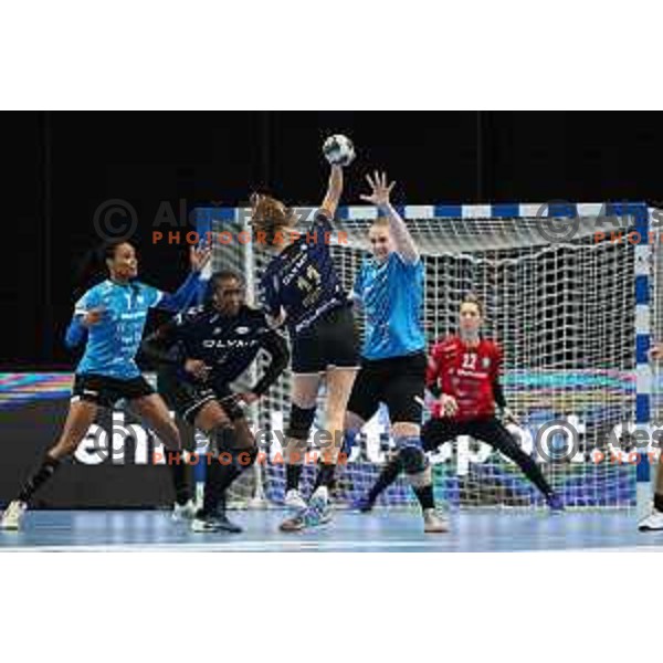 In action during EHF Women’s Champions league match between Krim Mercator (SLO) and BBM Bietigheim (GER) in Ljubljana, Slovenia on January 8, 2023 