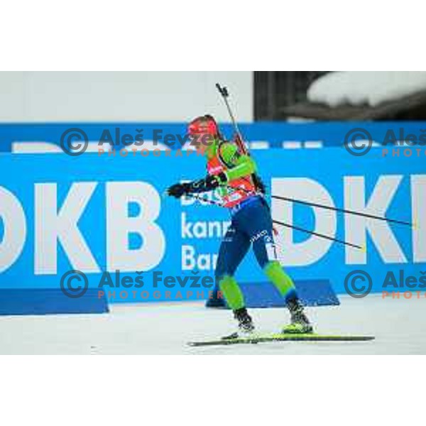 in action during Mix Relay at IBU Biathlon World Cup, Pokljuka, Slovenia on January 8, 2023